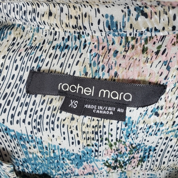 Rachel Mara Blouse Top Silk Abstract Impressionist Boho Cottagecore Artsy - Picture 10 of 10